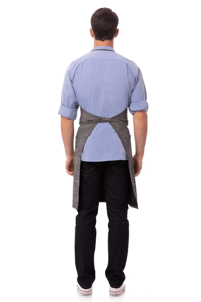 Chef Works Unisex Corvallis Bib Apron, Black Steel / Grey, One Size - Image 3